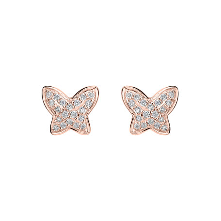 Náušnice s diamantmi Amazing Butterfly