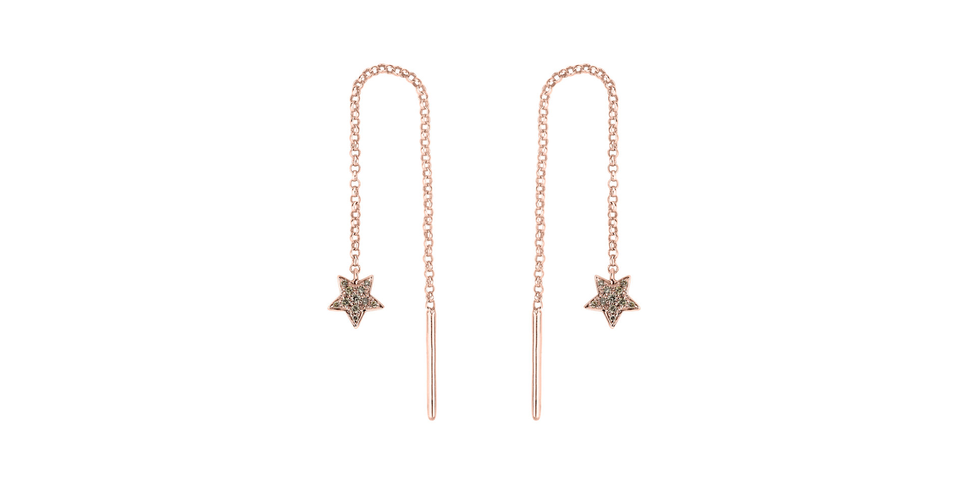 Náušnice s hnedými diamantmi Amazing Night