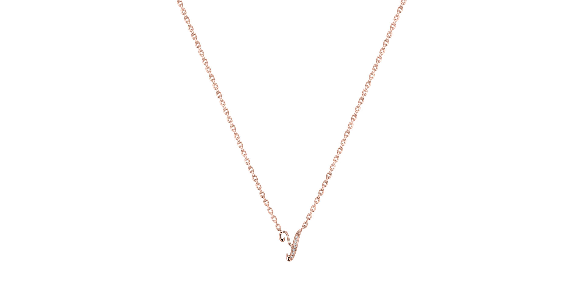 Náhrdelník s diamantmi Curly Diamonds Y