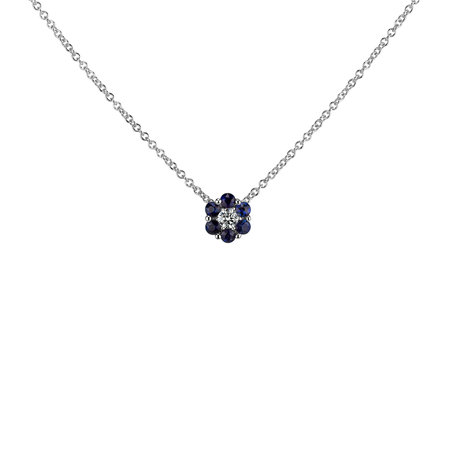 Náhrdelník s diamantom a zafírmi Shiny Constellation
