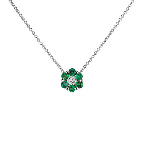 Náhrdelník s diamantom a smaragdmi Shiny Constellation