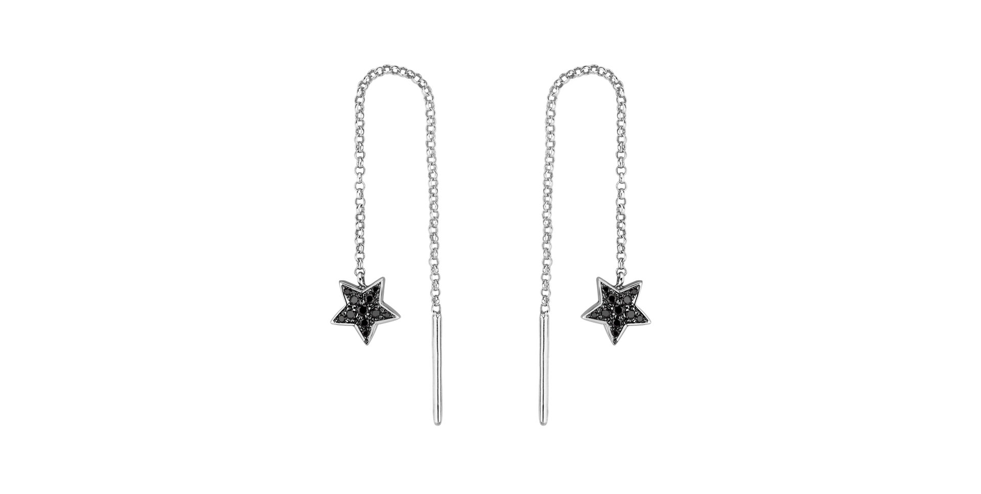 Náušnice s čiernymi diamantmi Amazing Night