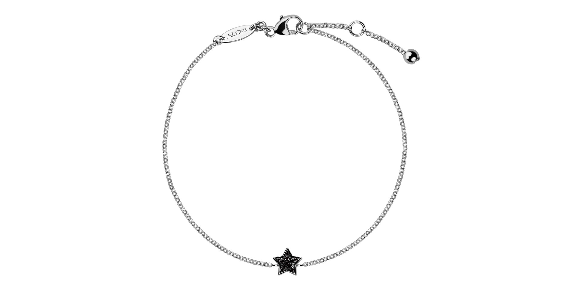 Náramok s čiernymi diamantmi Night Message