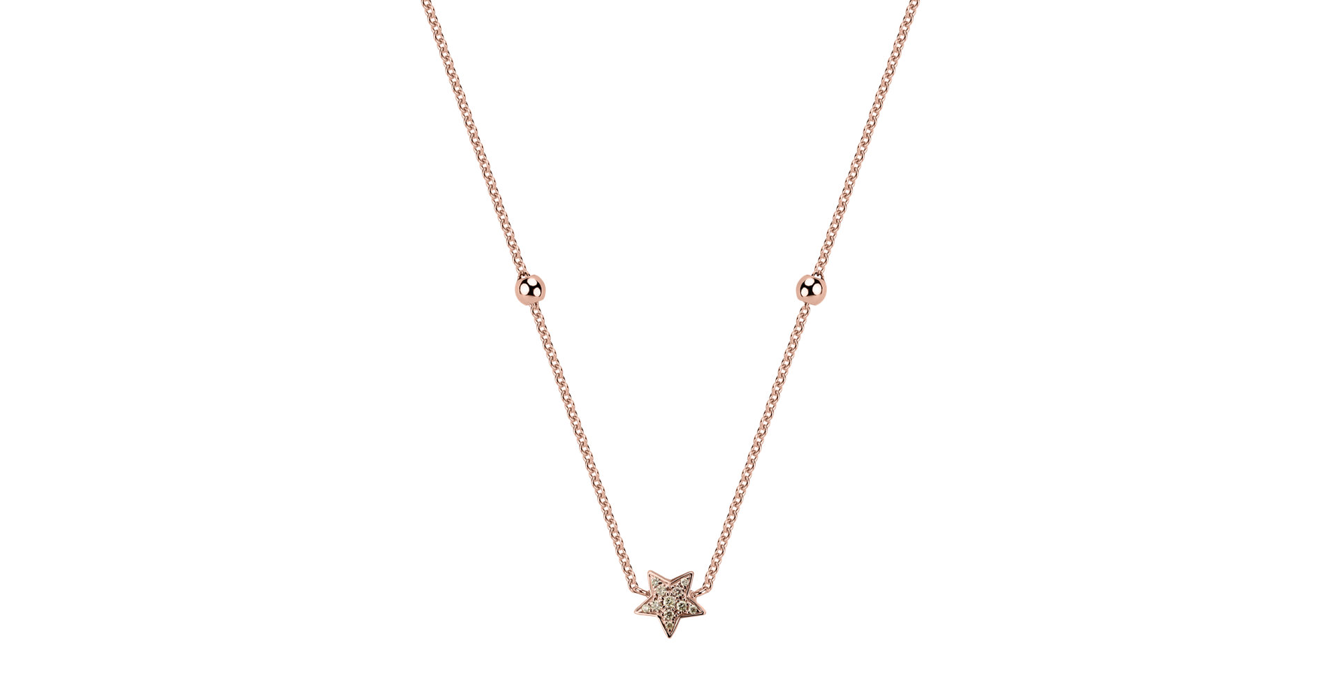 Náhrdelník s hnedými a bielymi diamantmi Star Waterfall