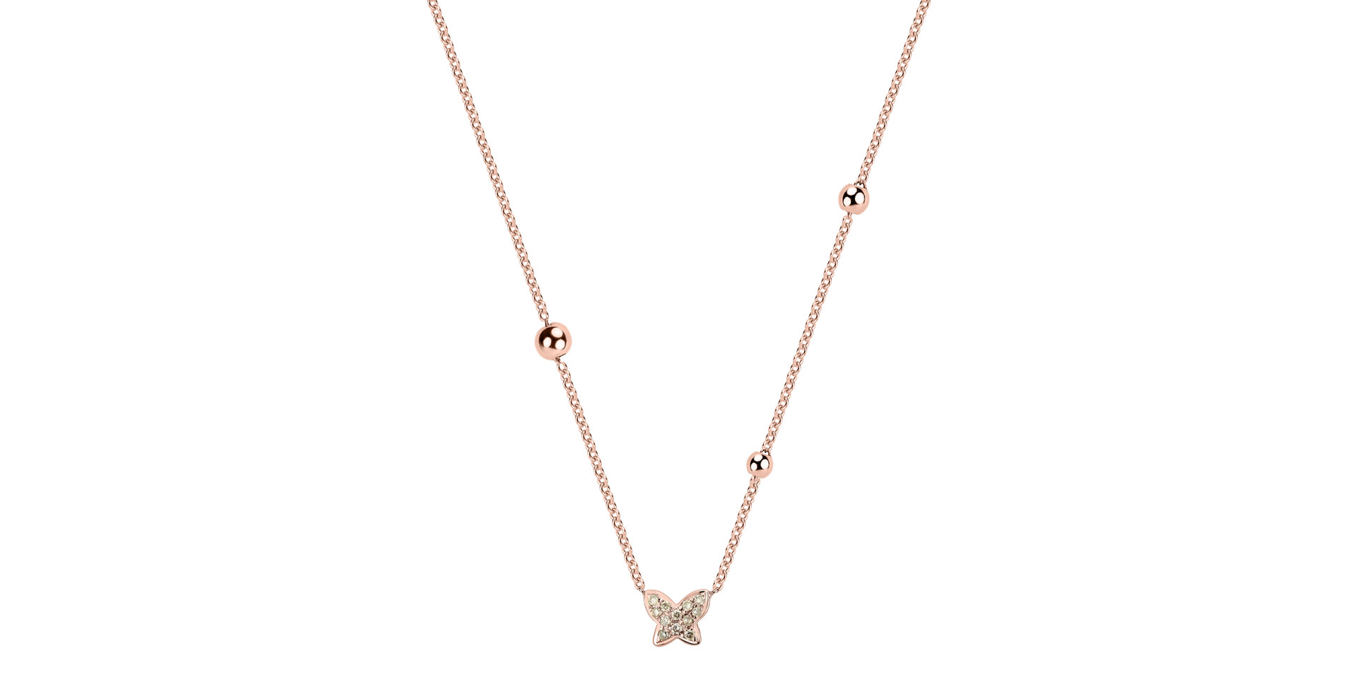 Náhrdelník s hnedými a bielymi diamantmi Star Waterfall