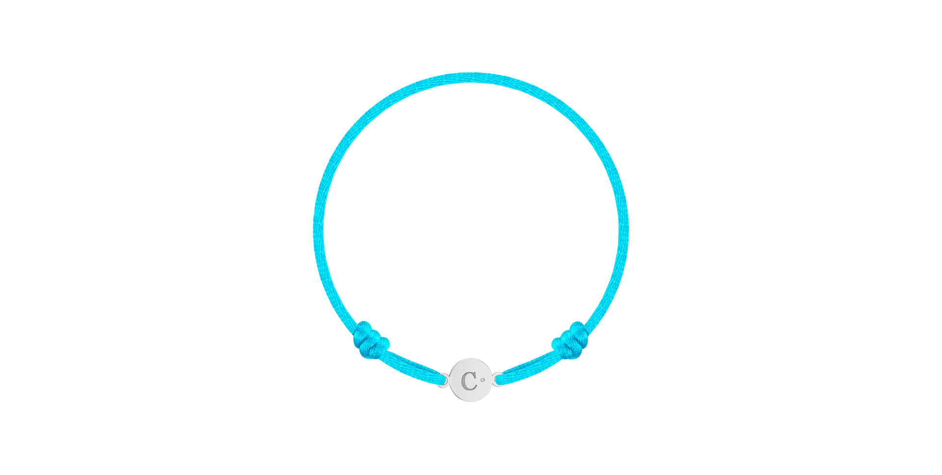 Detský diamantový náramok so šnúrkou Circle Letter C