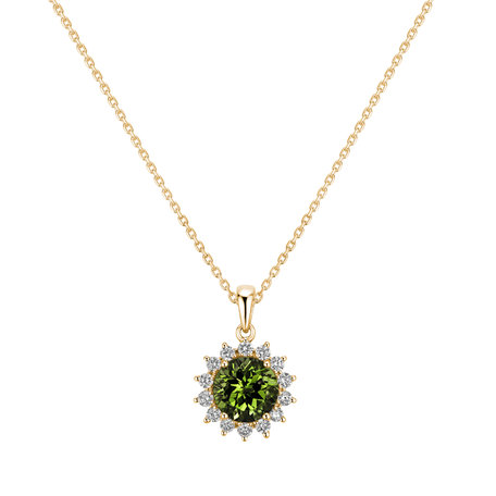 Prívesok s diamantmi a peridotom Lilac Flower