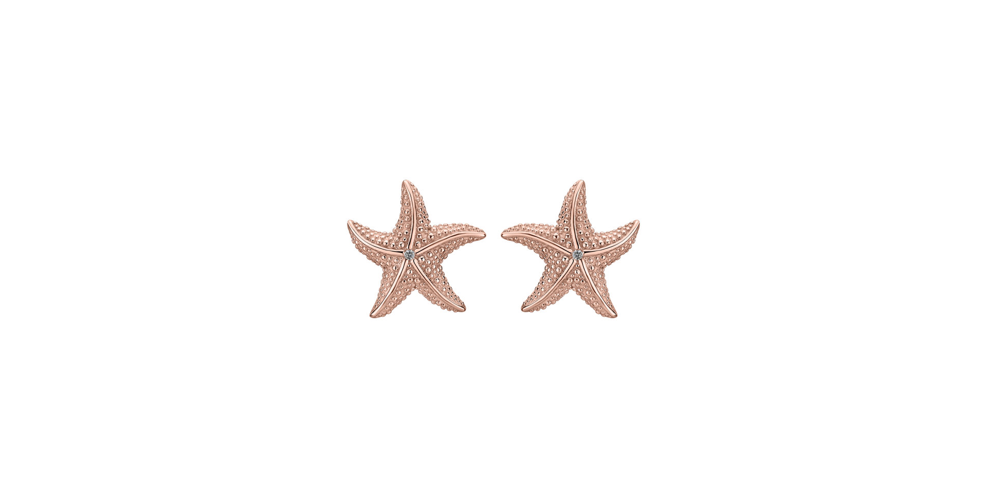 Náušnice s diamantom Glossy Starfish