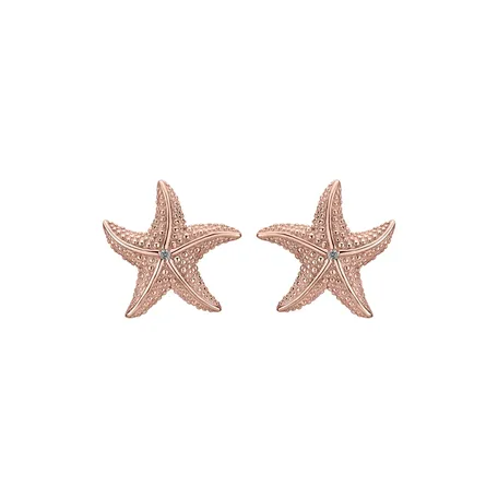 Náušnice s diamantmi Glossy Starfish
