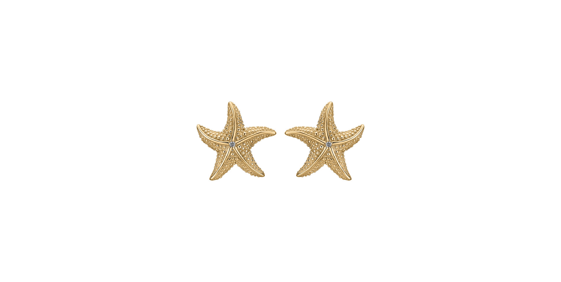 Náušnice s diamantom Glossy Starfish