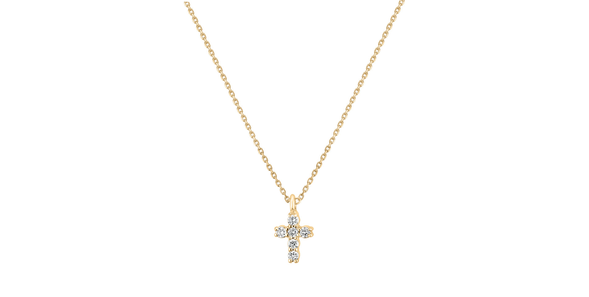 Náhrdelník s diamantmi Glossy Cross