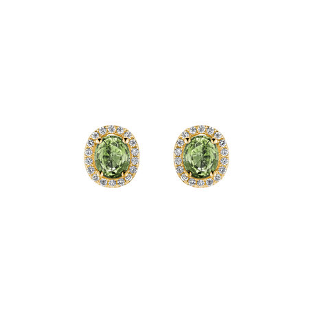 Náušnice s diamantmi a zafírom Imperial Sapphire