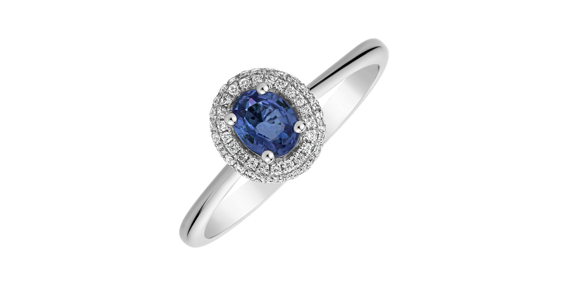 Prsteň so zafírom a diamantmi Princess