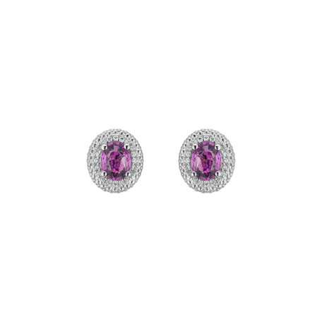 Náušnice s diamantmi a zafírom Royal Sapphire