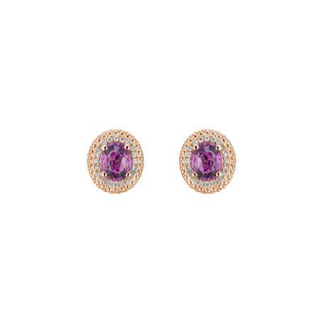 Náušnice s diamantmi a zafírom Royal Sapphire