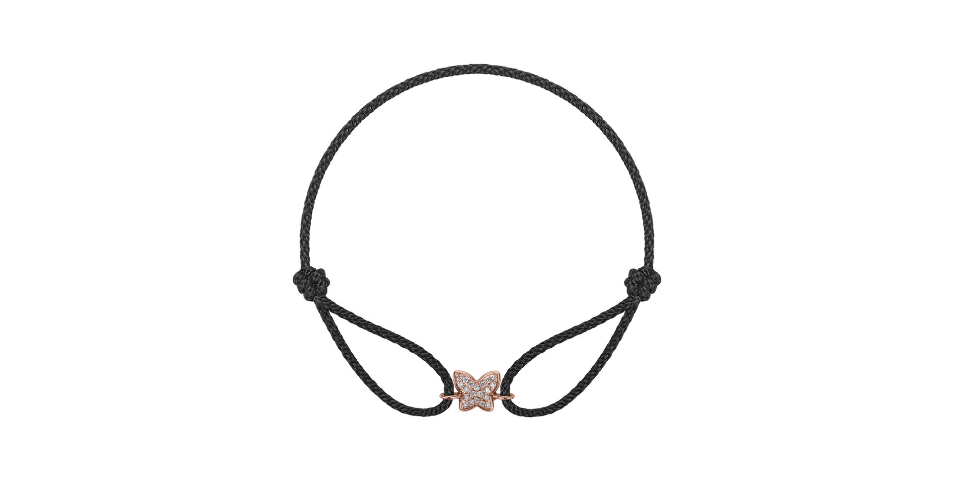 Diamantový náramok so šnúrkou Adorable Butterfly