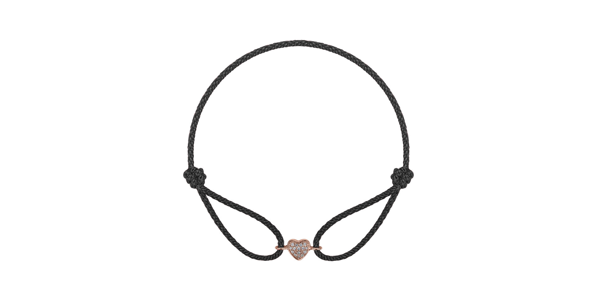 Diamantový náramok so šnúrkou Adorable Heart