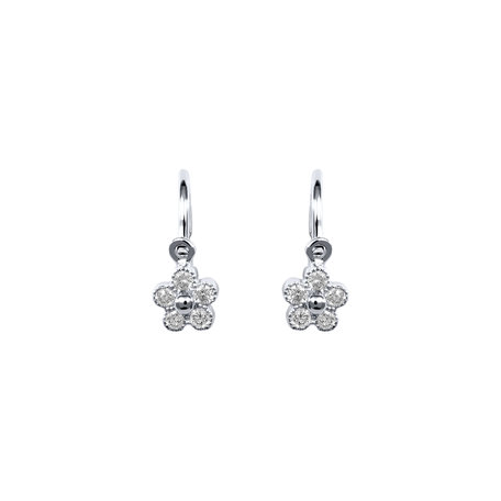 Detské náušnice s diamantmi Diamond Flower