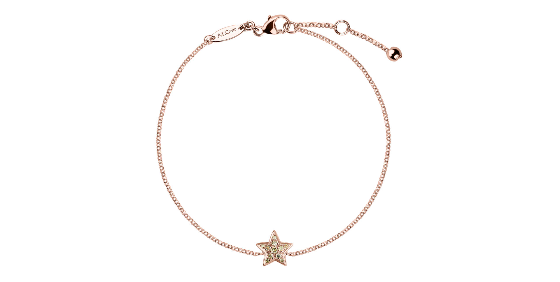 Náramok s hnedými diamantmi Night Message