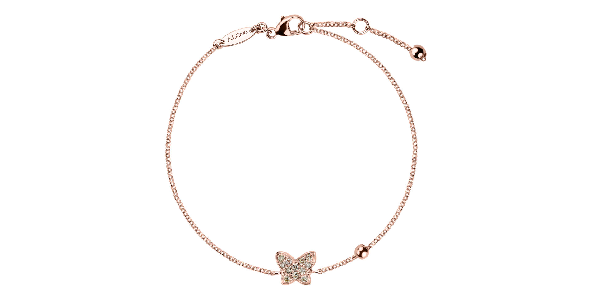 Náramok s hnedými diamantmi Poetic Message