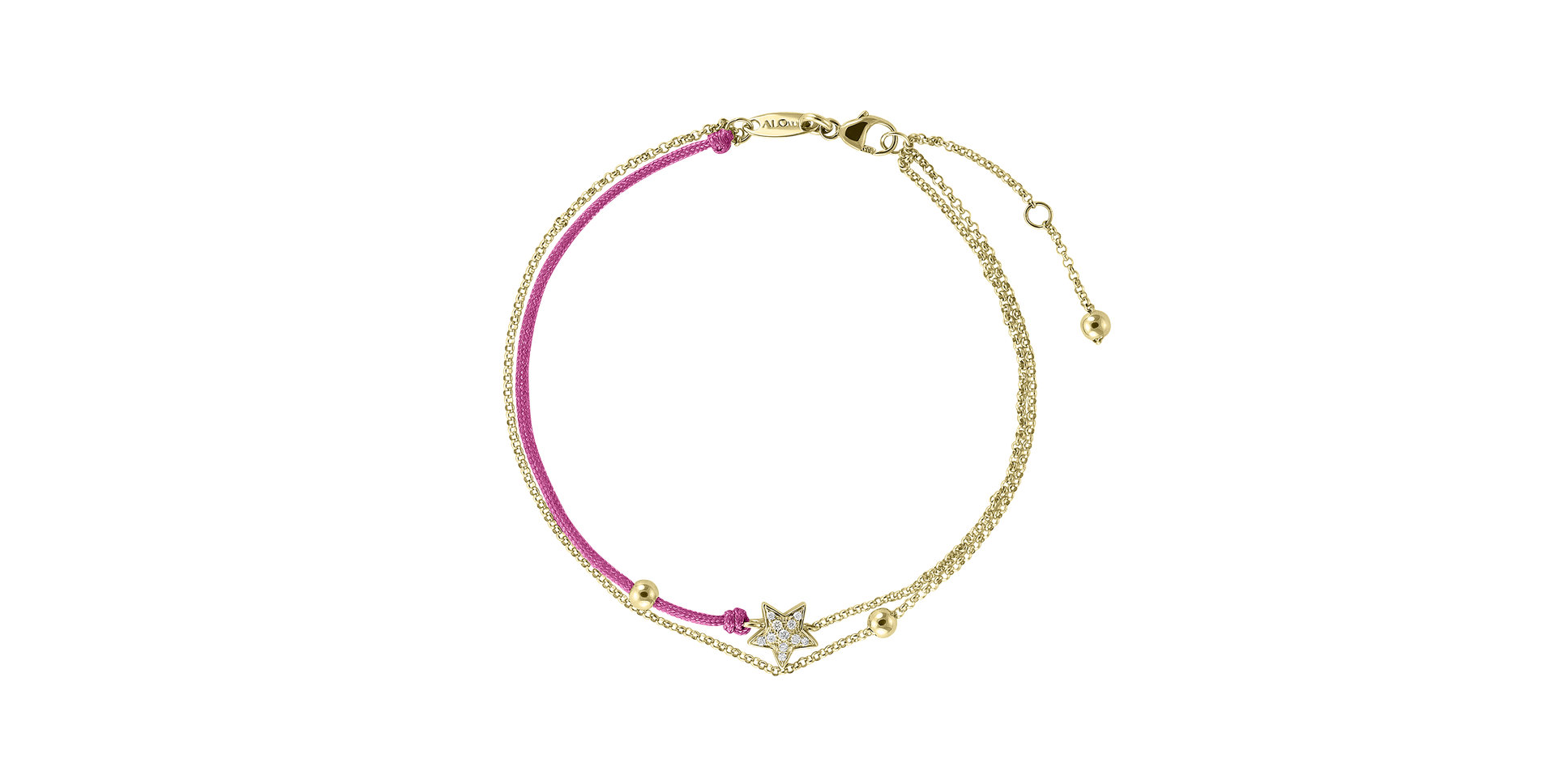 Diamantový náramok so šnúrkou Dream Message