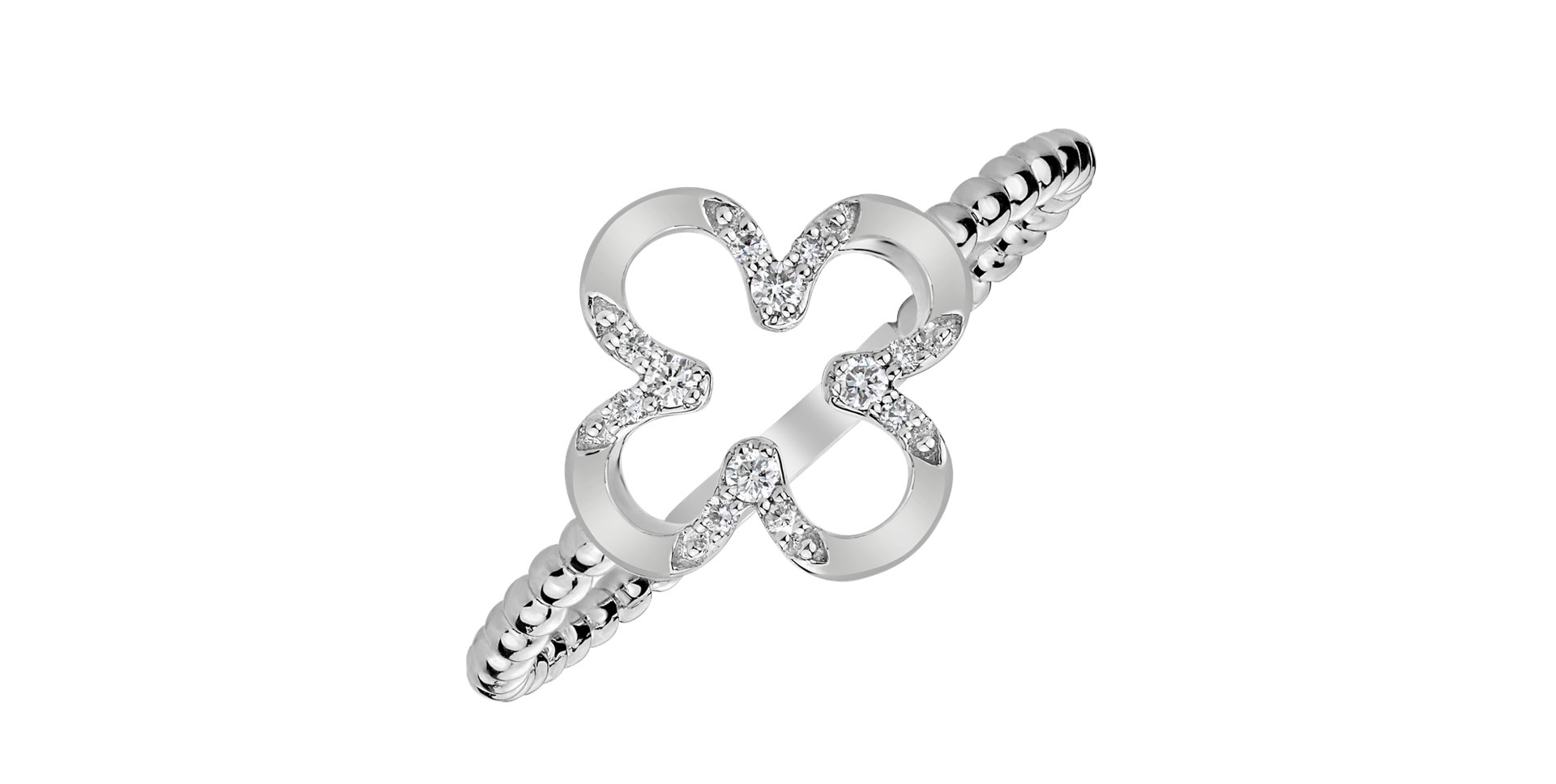 Prsteň s diamantmi Shiny Petals