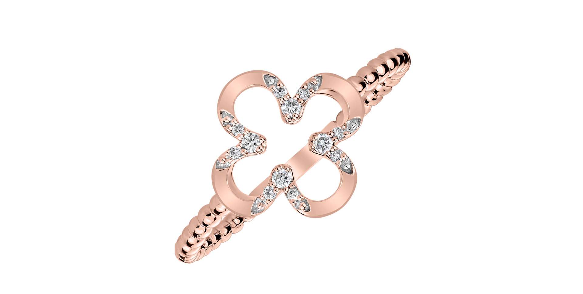 Prsteň s diamantmi Shiny Petals