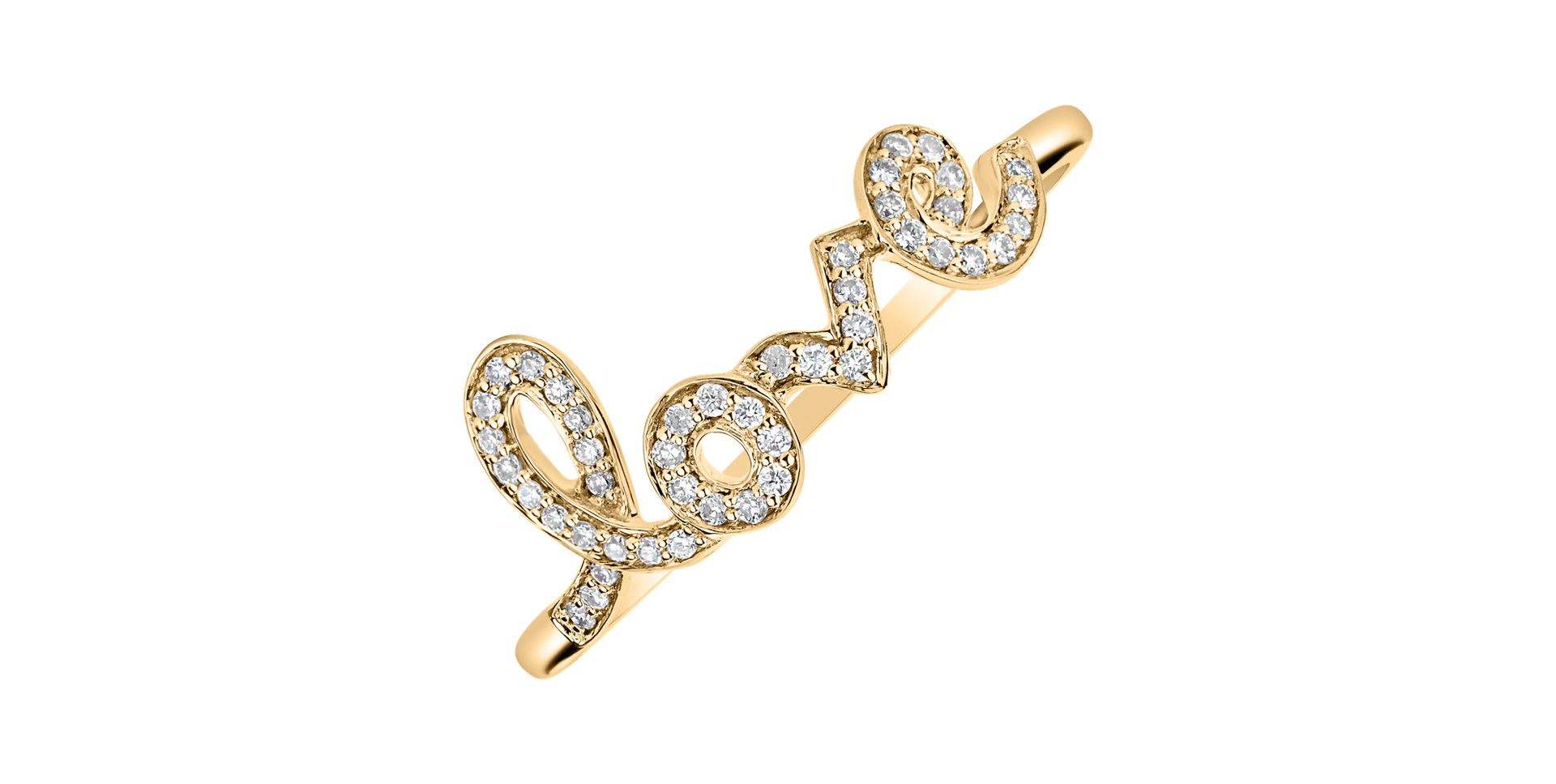 Prsteň s diamantmi Word Love