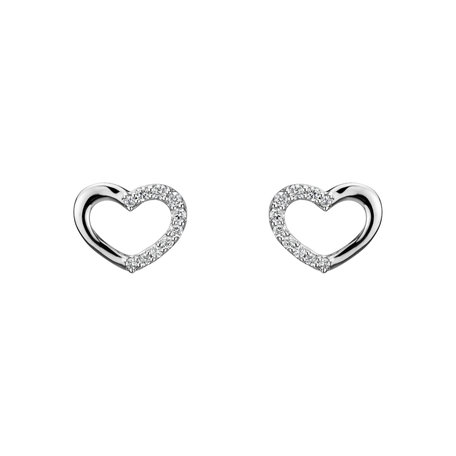 Náušnice s diamantmi Shiny Hearts