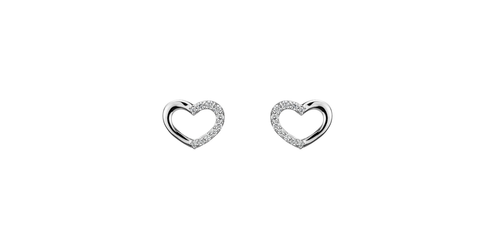 Náušnice s diamantmi Sparkling Heart