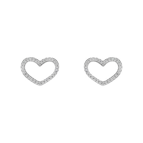 Náušnice s diamantmi Shiny Hearts