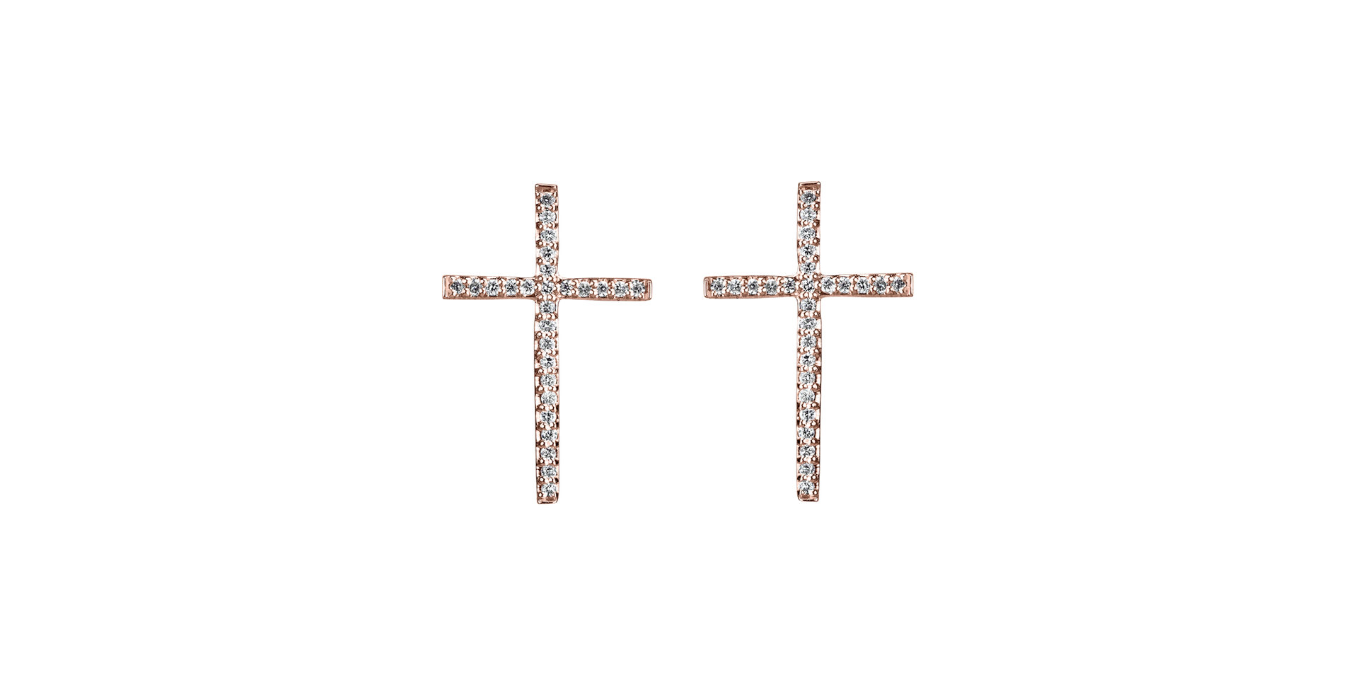 Náušnice s diamantmi Shimmering Cross