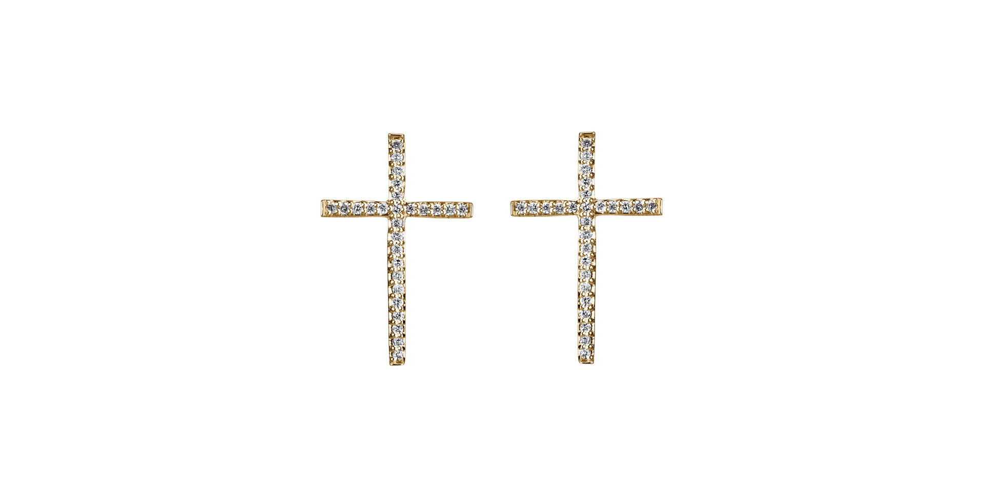 Náušnice s diamantmi Shimmering Cross