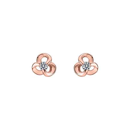 Náušnice s diamantom Curled Flower