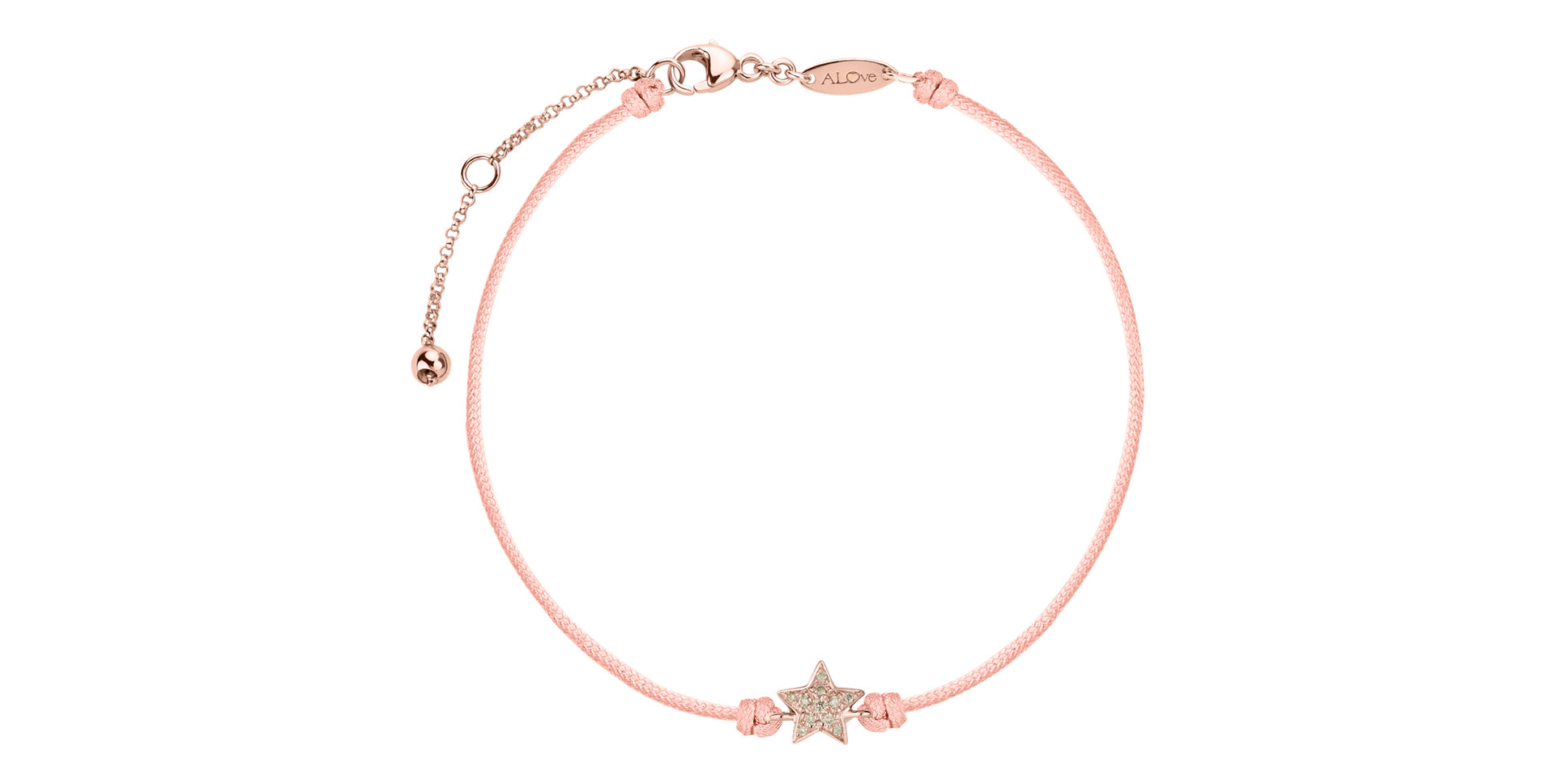 Náramok so šnúrkou a hnedými diamantmi Star Message