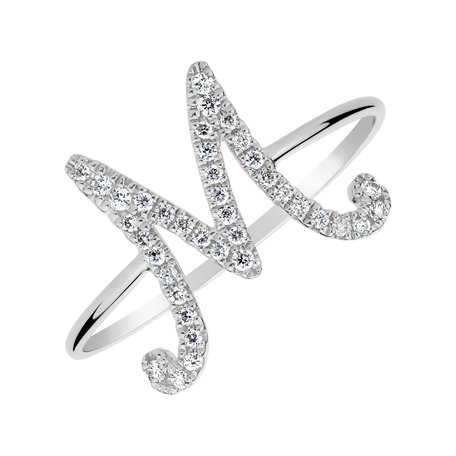 Prsteň s diamantmi Curly Glittery M