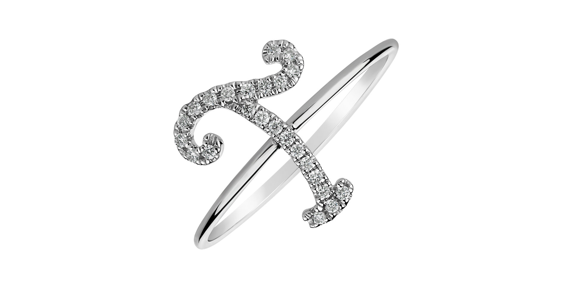 Prsteň s diamantmi Curly Glittery T