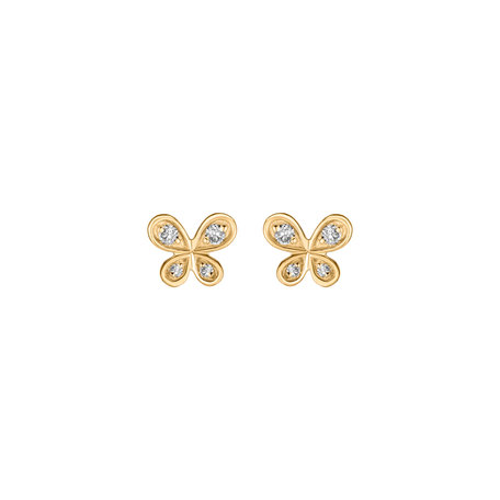 Náušnice s diamantmi Butterfly