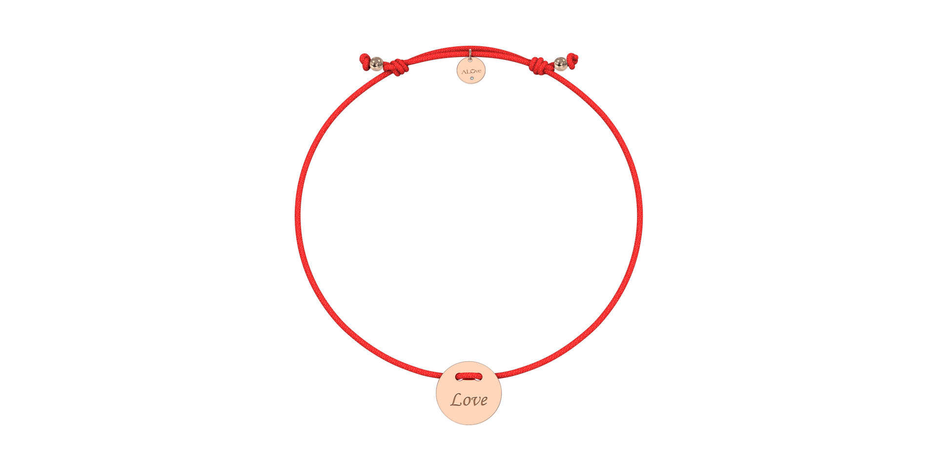 Diamantový náramok so šnúrkou Love