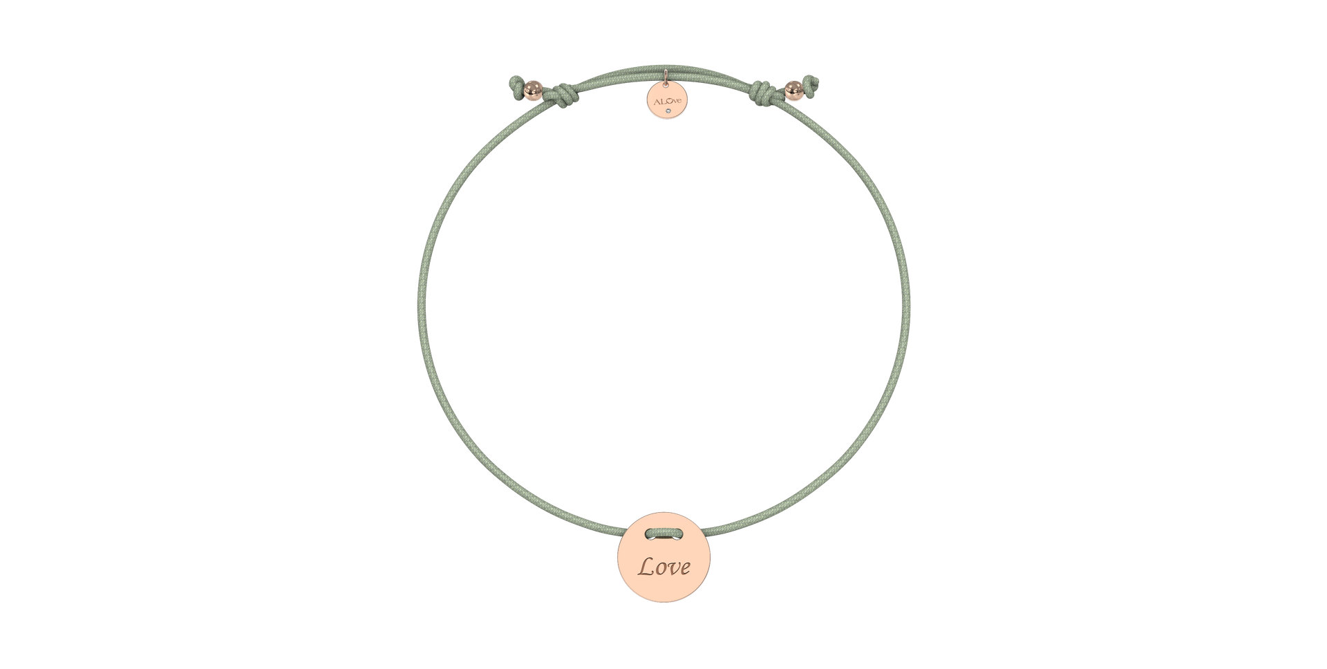 Diamantový náramok so šnúrkou Love