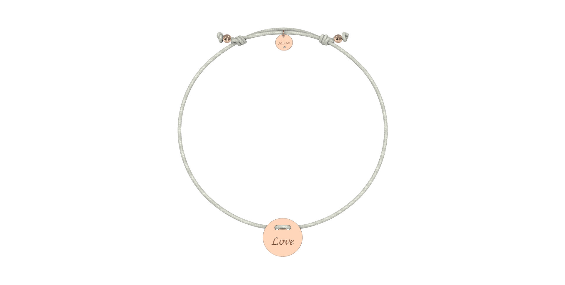 Diamantový náramok so šnúrkou Love