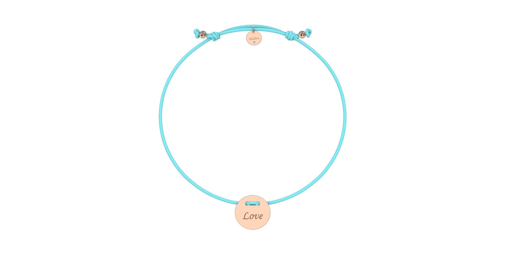 Diamantový náramok so šnúrkou Love