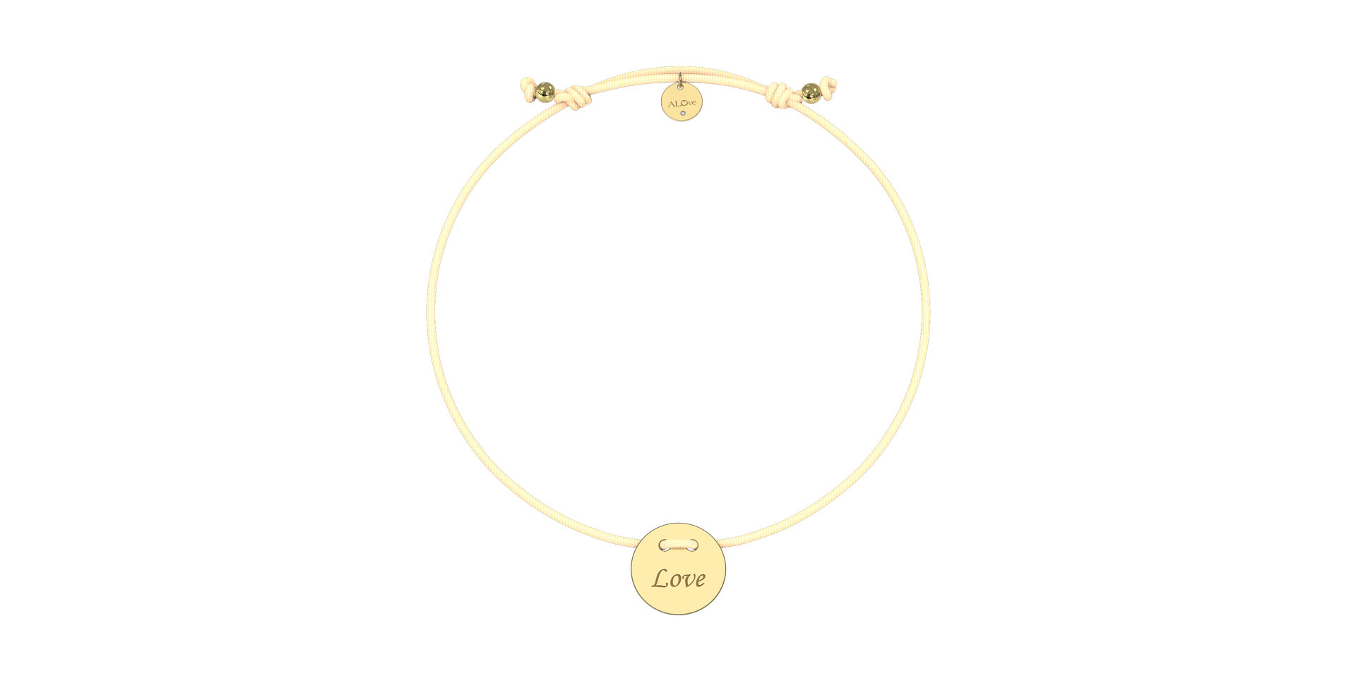 Diamantový náramok so šnúrkou Love