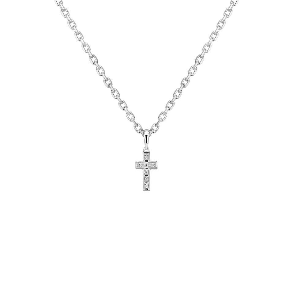 Prívesok s diamantmi Small Cross