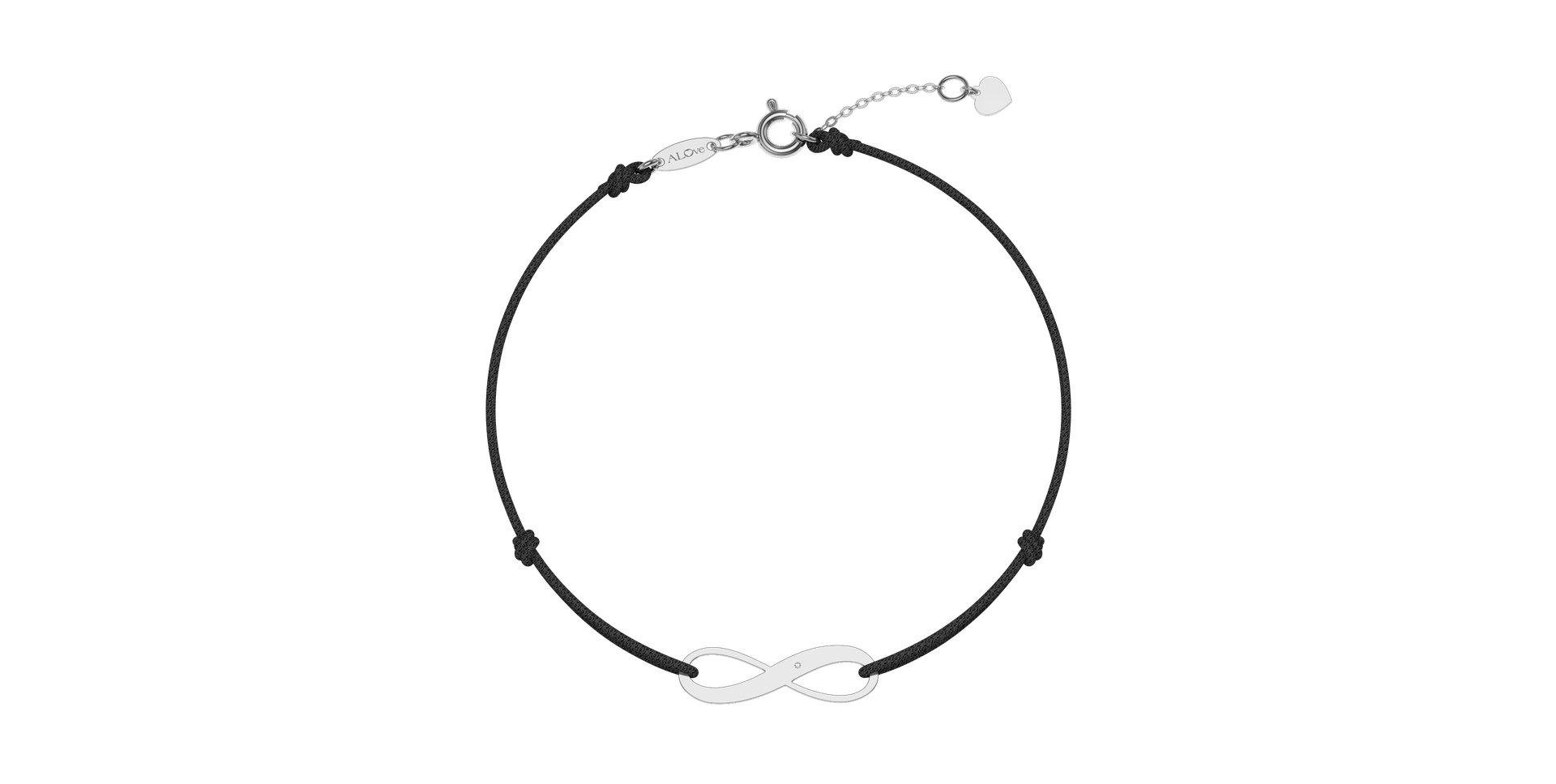 Diamantový náramok so šnúrkou Infinity