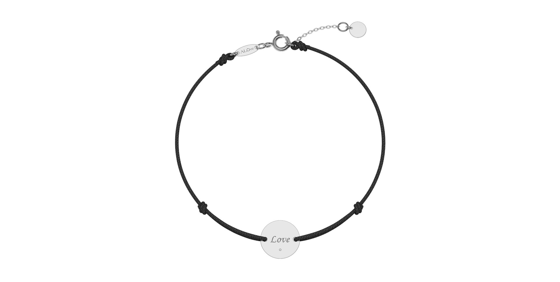 Diamantový náramok so šnúrkou Simple Love