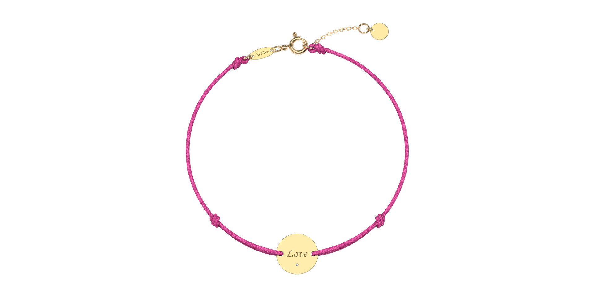 Diamantový náramok so šnúrkou Simple Love