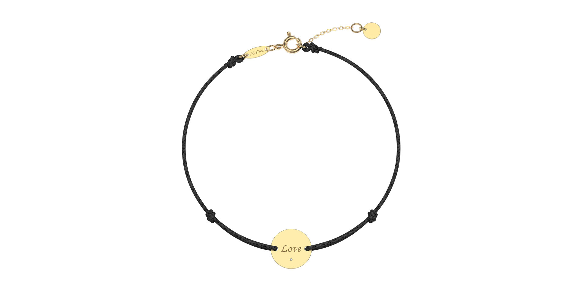 Diamantový náramok so šnúrkou Simple Love