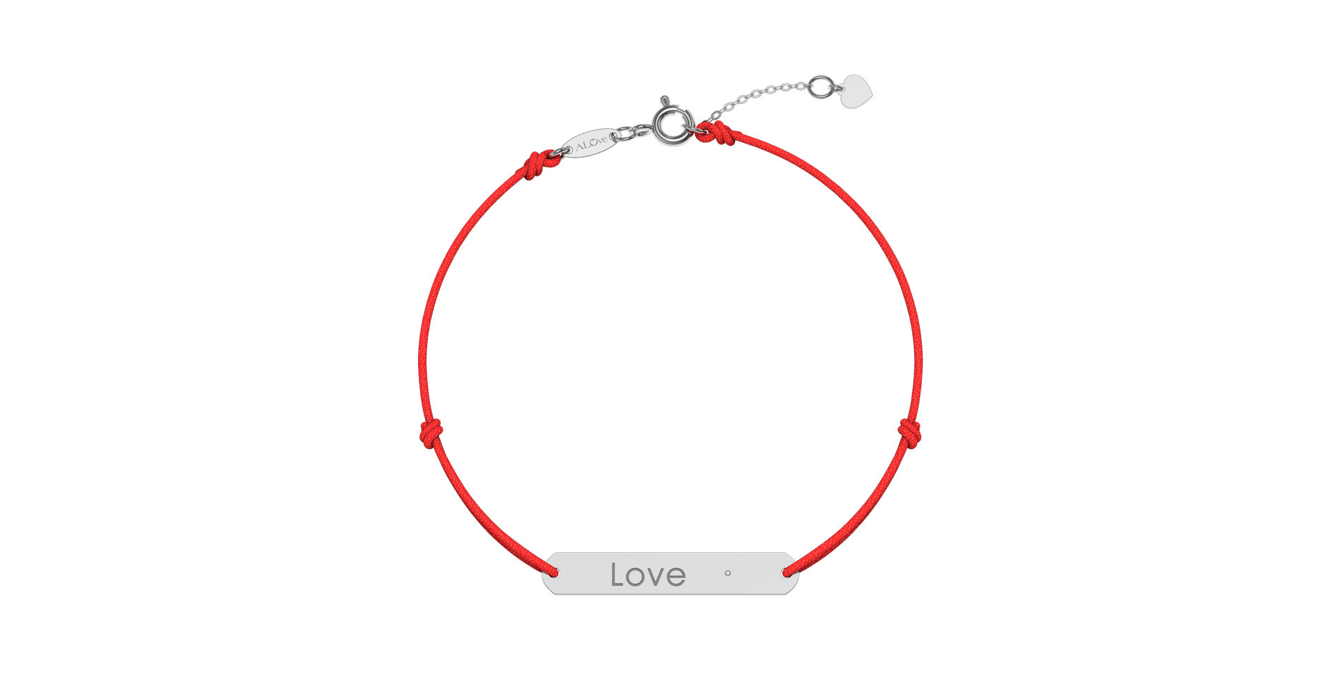 Diamantový náramok so šnúrkou Love