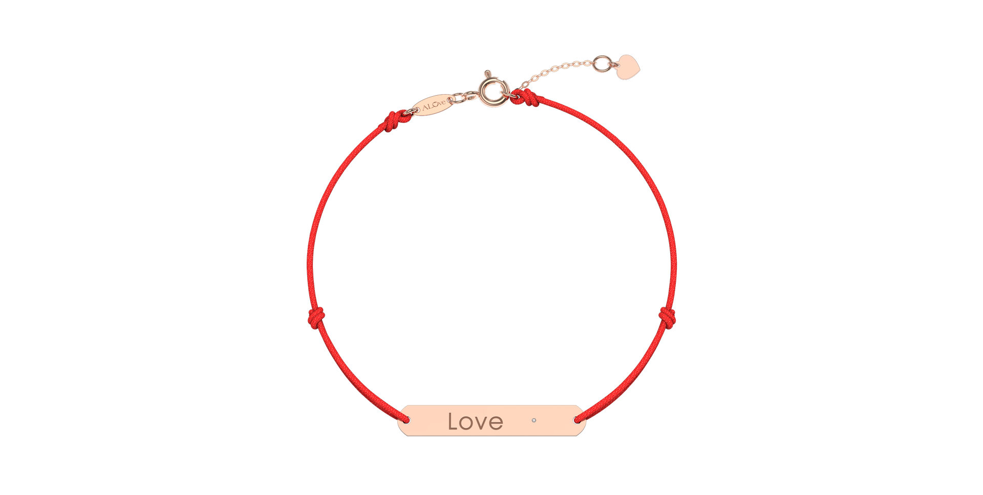 Diamantový náramok so šnúrkou Love